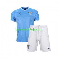 Camisola SS Lazio Criança Equipamento Primeiro 2023-2024 Manga Curta